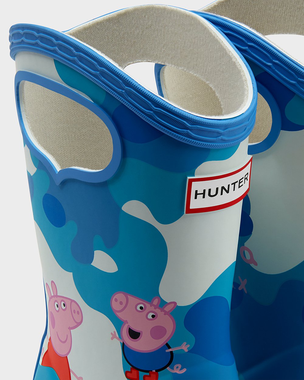 Kids Rain Boots - Hunter Original First Peppa Pig Grab Handle (52YXSDVBM) - Blue